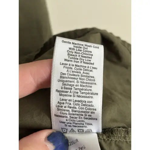 Nation Ltd Evangeline Belted Mini Dress Green Puff Sleeve Size Small Cotton