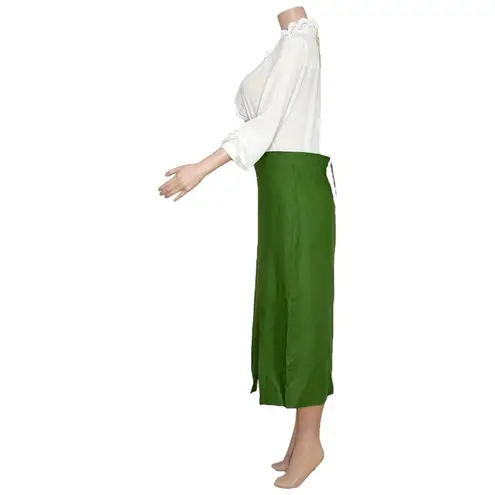 Sézane Lucilla Linen Skirt, Summer Green, FR40/US8