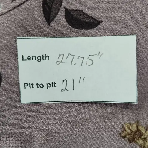 Hilary Radley Light Purple Floral Blouse Size Medium Mauve Floral Top
