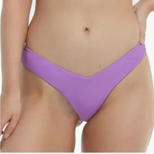 Body Glove Smoothies Kendal Solid High-Cut Cheeky Bottoms, Lilac, Medium, NWT