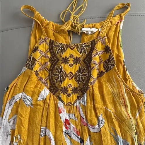 Anthropologie  One‎ September Koi Fish Paradiso Gold Maxi Dress XS