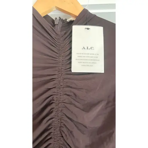 ALC Frank A.L.C. Ansel Ruched Dress Ganache Brown Size XS NEW