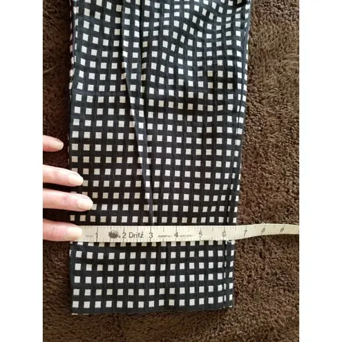 Elle  Mid Rise Black & White Check Straight Leg Cropped Pants Women's Size 2