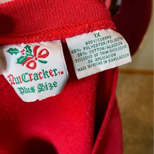 ugly Christmas sweatshirt embroidered red gold Size XL