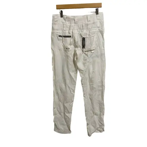 Johnny Was Pete & Greta Tyla Belted Cargo Pants white size 6 NEW