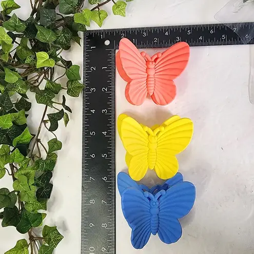 Set of 3 Acrylic Butterfly Claw Hair Clip Yellow