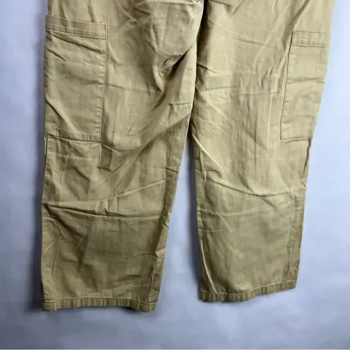 Utility Cargo Pants, Khaki, 100% Cotton, Workwear Minimalist Tan Size L