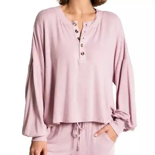 Midnight Bakery Blair Hacci Pajama Top Women's XL Pink Long Sleeve Pull On