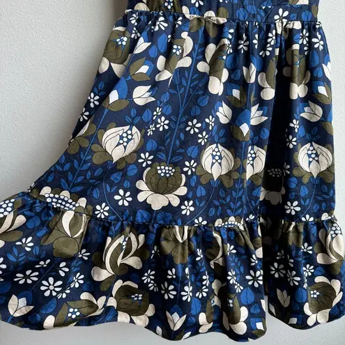 Brooks Brothers  Red Fleece Preppy Blue Whimsical Floral Shift Dress Size 6 Small