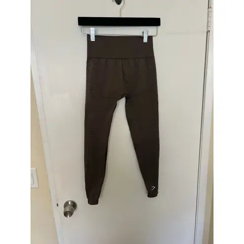 Gymshark  Vital Seamless Leggings Brown Small High Rise Compression Athleisure