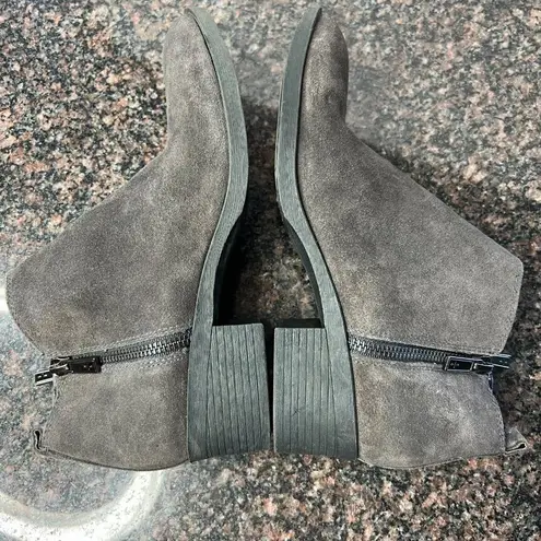 Kenneth Cole Kenneth‎ Cole DARA Gray Leather Ankle Boot Suede Bootie Heeled Size 8