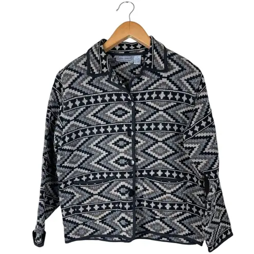 Jane Ashley Vintage Western Aztec Cowgirl Tapestry Boxy Barn Jacket Womens Small