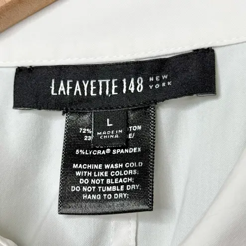 Lafayette 148 Women’s Collared Button Down Button Up Shirt White Size Large - Image 5