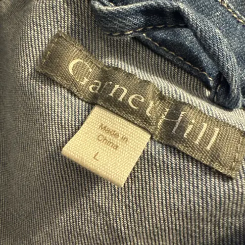 Garnet Hill Chore Jacket Size L Relaxed Jean Jacket Denim 100% Cotton READ