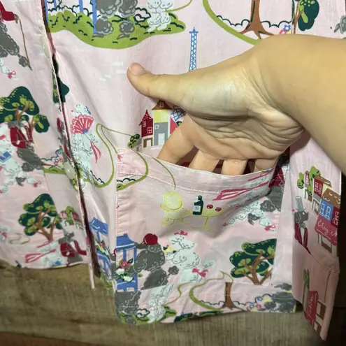 Nick & Nora Pajama Set Womens Medium Dogs Lover Poodles Novelty Paris