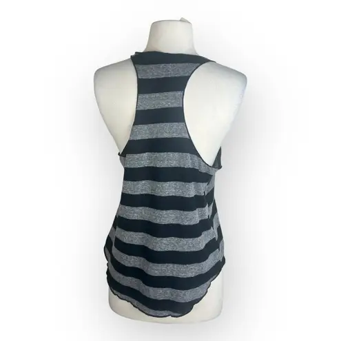 Full Tilt  Racerback Tank - Striped Gray and White, Vintage Size Medium