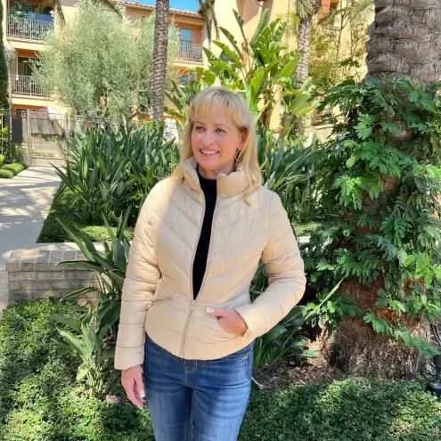 Love Tree Packable Puffer Quilted Jacket Khaki/Beige Zip Closure Lightweight Hi-Neck