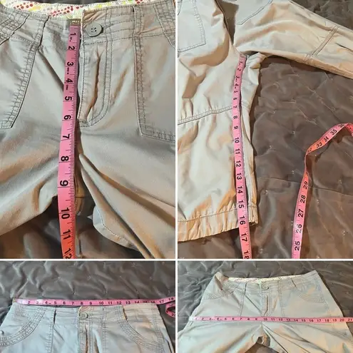 Lee Women's Casual Gray Crop Capri Pants Tie Hem 8