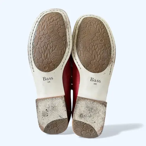 G.H. Bass & Co. Freeport Penny Loafers Red Leather Womens Size 8 M Preppy Casual