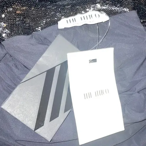 THE ATTICO Sequin Cut Out Chain Neck Gown in Black 42 4