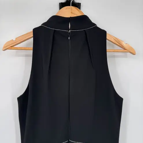 Badgley Mischka Old Money Jumpsuit sz 2 Black Rhinestone Trim Polyester NEW $189