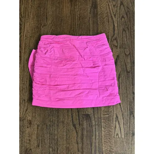 CHAOUICHE Women's Flower Skirt Ruched Hot Pink 3D Flower Mini Party Resort Small