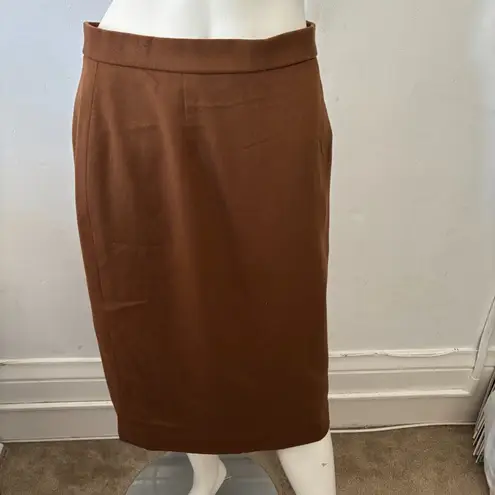 Vintage ILGWU Brown Fall 100% Wool Pencil Skirt 10 Preppy Academic Made in USA