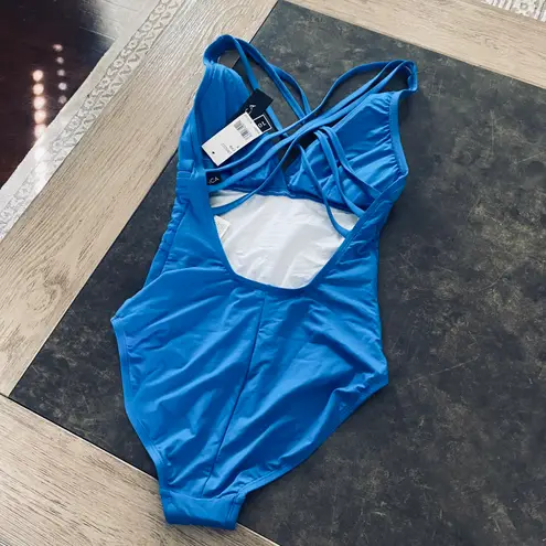 La Blanca Island Goddess Multi-Strap Cross-Back One Piece - Capri Blue