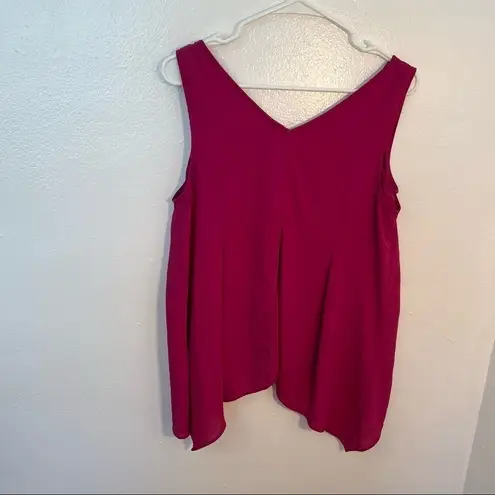 New York & Company Sleeveless Handkerchief Hem Blouse Pink Size XS