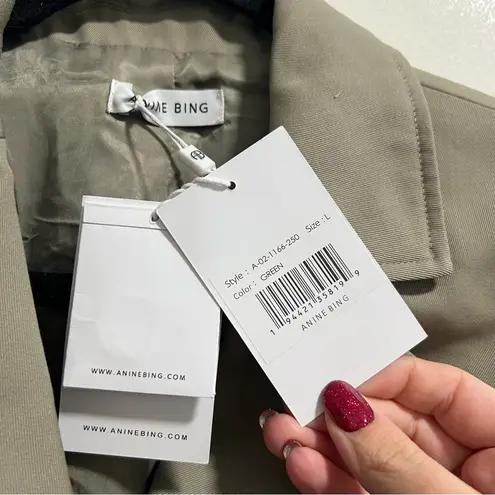 ANINE BING NEW NWT Campbell Belted Trench Coat Dress Green