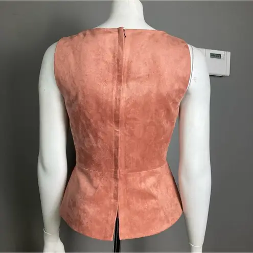 BCBG MAxAzria Peplum top shell pink faux suede dusty rose small