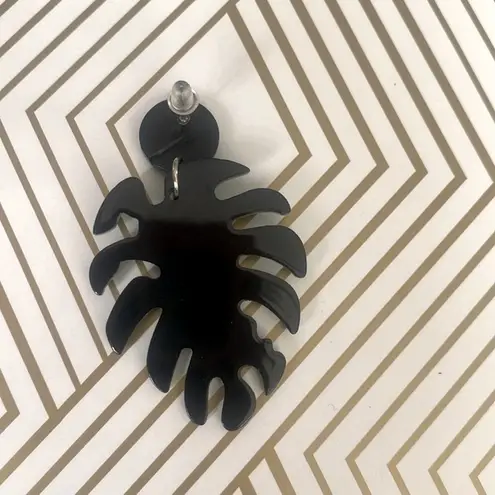 Green Palm Leave 2.25" Long Earrings Never Worn