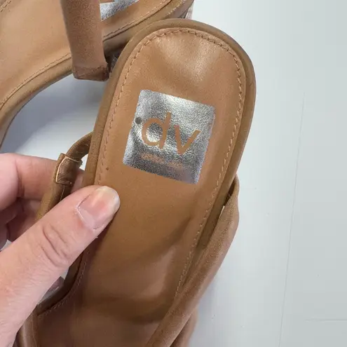 Dolce Vita Heels Womens 9.5 Brown Tan Myla Snakeskin Slip On Sandals