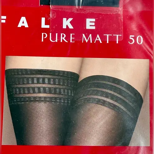 Falke Pure Matt 50 Stay Up Tights, Black Size M/II