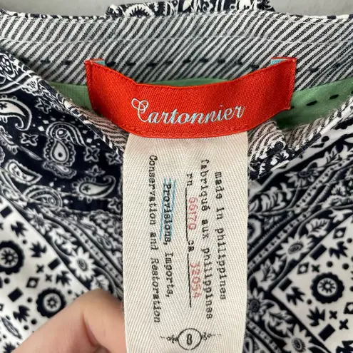 Cartonnier Bandana Print Shorts 8 Geometric Casual Pockets Rolled Hem NWOT White