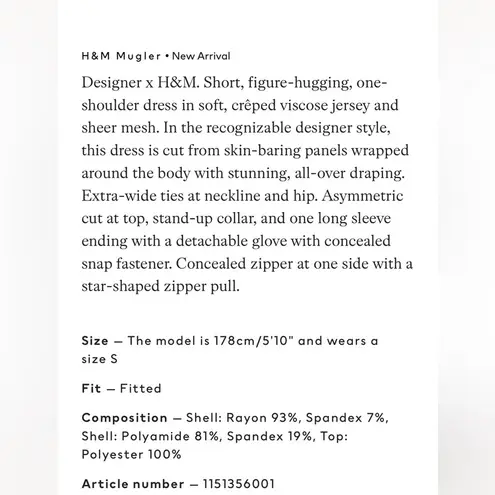 NWT H&M x Mugler Knot