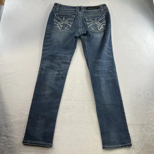 GRACE IN LA Jrs 11 Jeans Low Rise Straight Leg Denim Stretch Grunge Festival