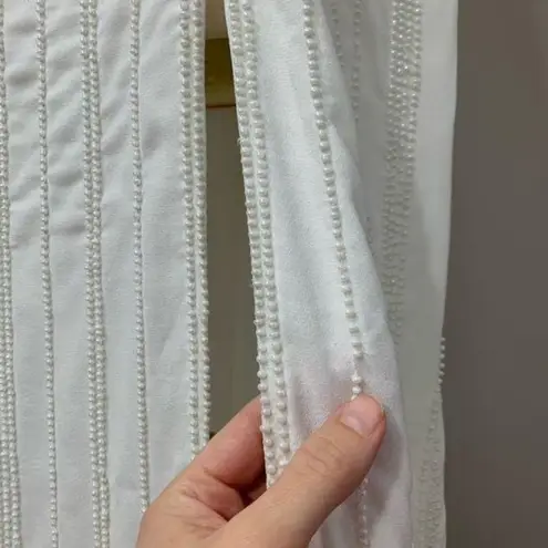 LPA Beaded Crossback Gown in Ivory Size Medium Maxi Dress Revolve Low Back Sz M