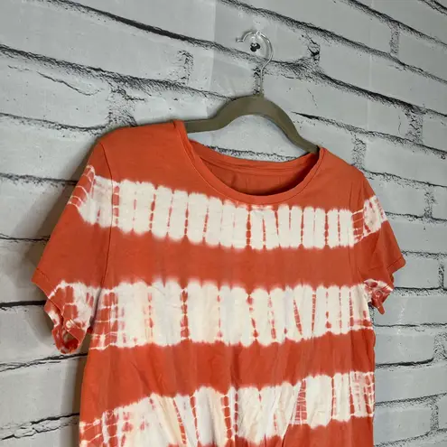 Natural Reflections Orange & White Tie‑Dye Tee Sz S/P Cotton Streetwear Festival