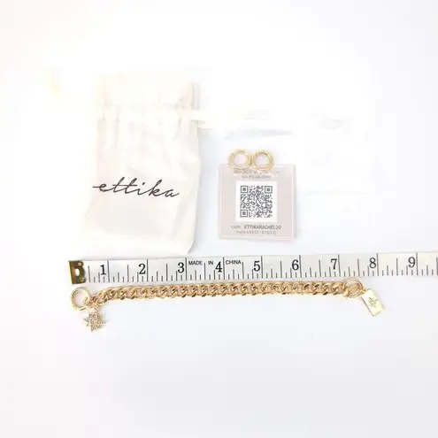 Ettika x Curateur New Starry Charms 18K Gold Plated Chain Link Bracelet - New