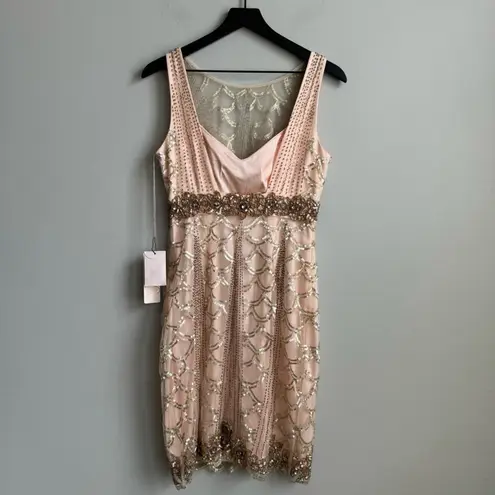 Sue Wong NEW Nocturne Gatsby Beaded Sleeveless Cocktail Mini Dress Size 8