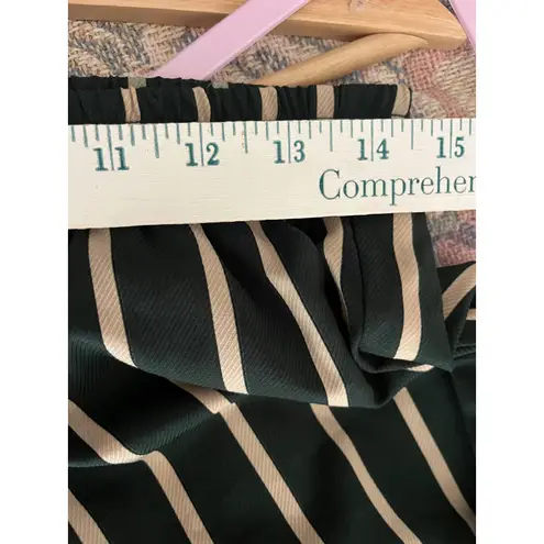 Anna Grace Striped Wide Leg Palazzo Pants, Green & Cream Vertical Stripes, Flowy