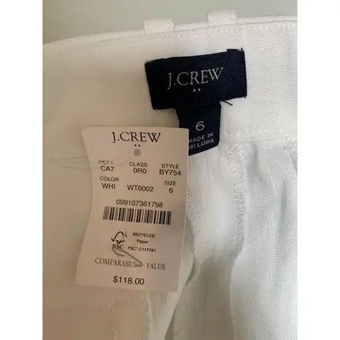 J.Crew Womens White Linen Blend Wide