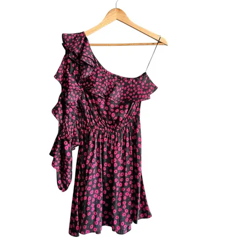 The Kooples NWT Daisy Dots Mini Dress in Black and Pink Size Small US FR 1