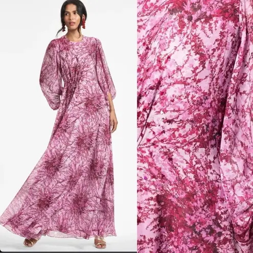 Sachin + Babi Aria Long Sleeve Beaded Sequin Dress Pink Gown Size 0 New