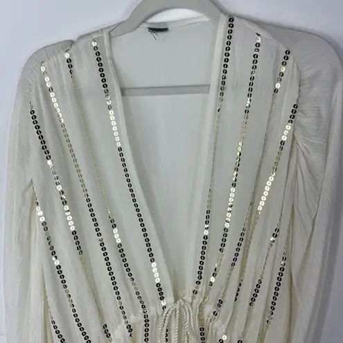 Cover kimono wrap sequined off white Size L