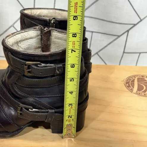 FREEBIRD by Steven ESTES Boots Short Booties Buckle Brown Leather Womens Size 8