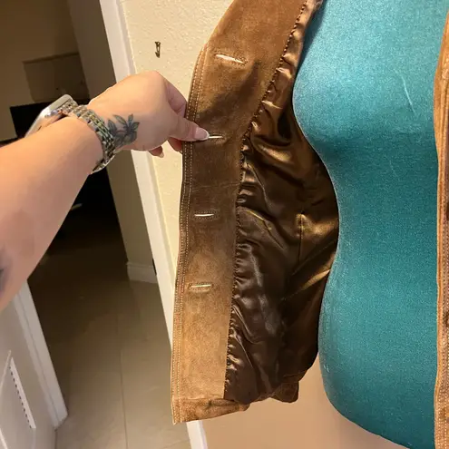 wilson's leather Vintage 2000s Wilson’s Leather Suede Belted Coat |Women’s Small Boho Western Y2K