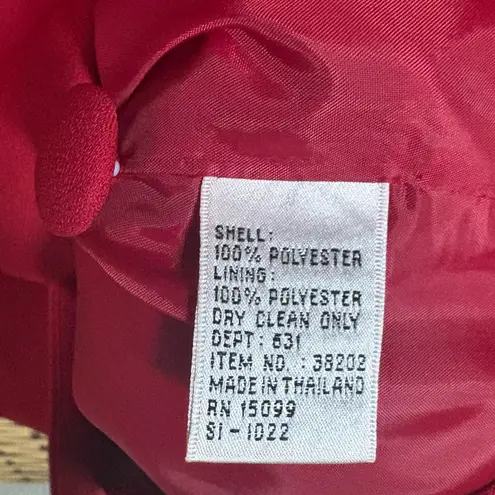 Executive Collection Red And Black Blazer And Skirt Suit Size 8