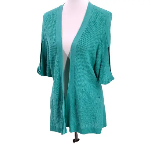 Anthropologie Angel of the North Turquoise Chrysalis Cardigan Sweater Size XS Green